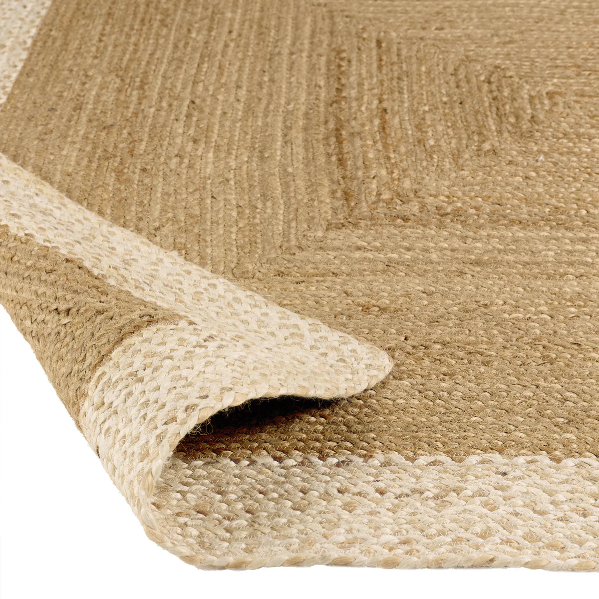 Jute Border Natural White
