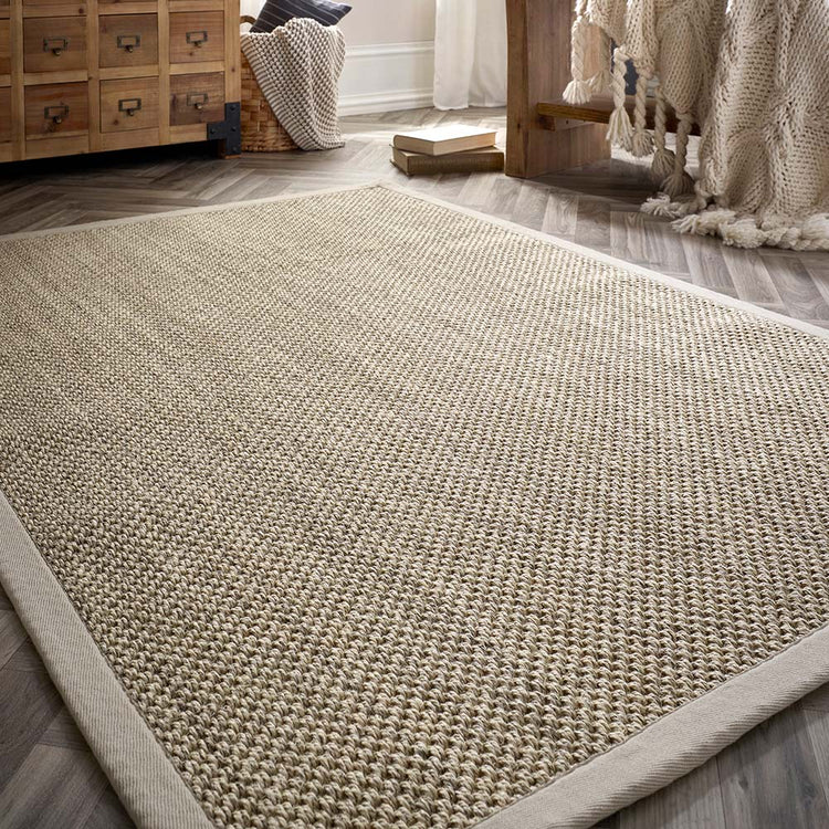Sisal Weave Light Beige with Sand Border